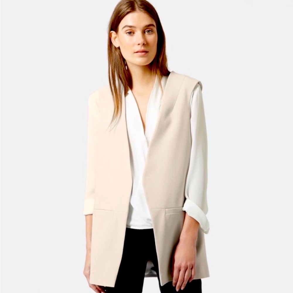 TopShop Blush Pink Molly Long Vest size 0